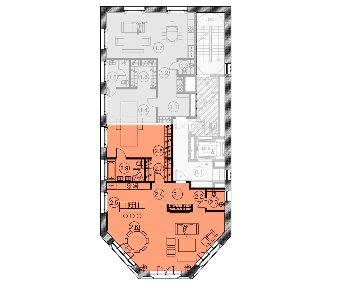 Квартира с 1 спальней