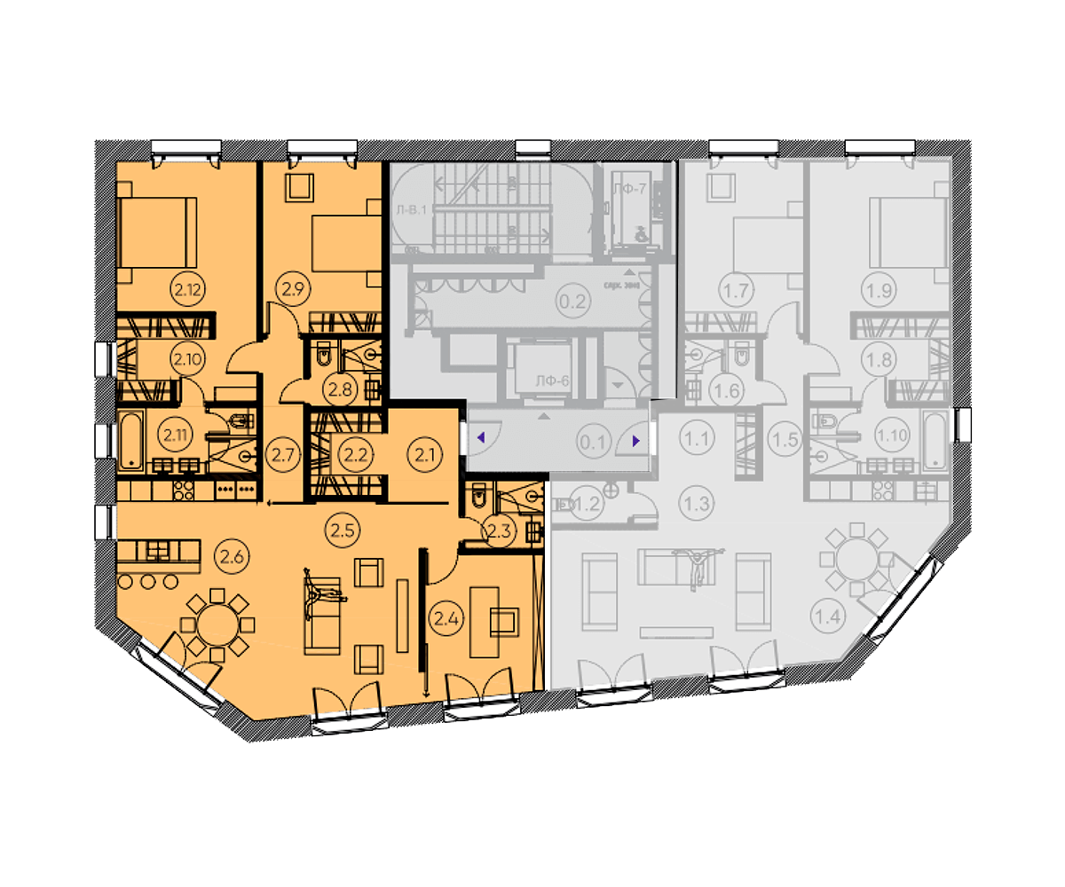 Квартира с 2 спальнями